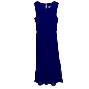 ADRIANNA PAPELL Womens Dress Maxi Navy Lace Sleeveless Tank top style Size 12